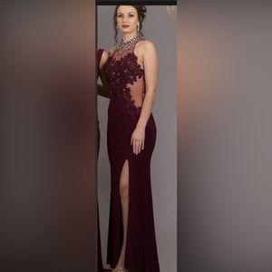 Purple pageant / ball gown custom stone embellished